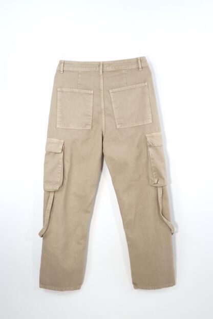 Pantalone Cargo con Lacci Beige - immagine 2