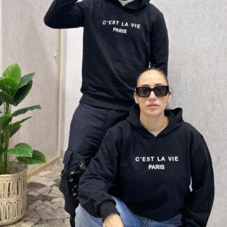 Felpa C’EST LA VIE PARIS Nera