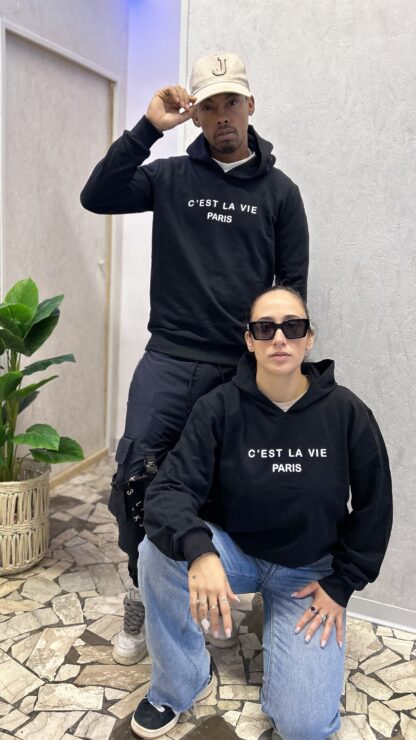 Felpa C’EST LA VIE PARIS Nera