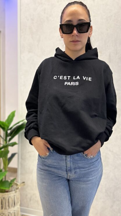 Felpa C’EST LA VIE PARIS Nera - immagine 2