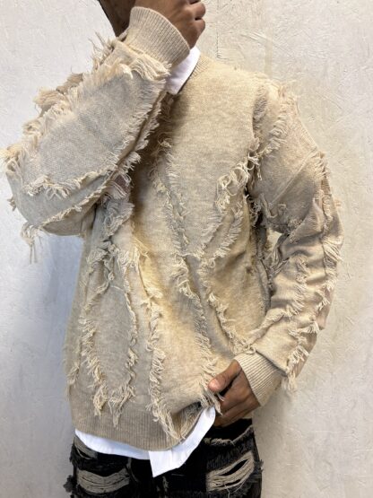 Maglione Destroy Beige Oversize