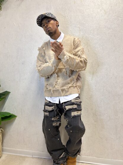 Maglione Destroy Beige Oversize - immagine 2